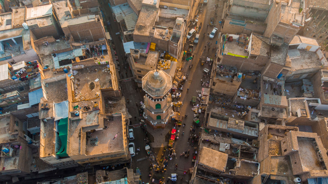 Aerial view of Peshawar Pakistan