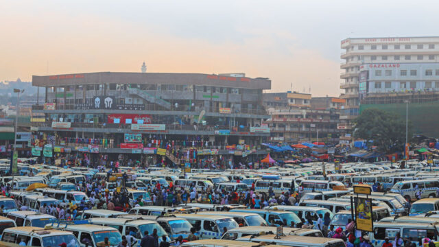 A bustling commercial area in Uganda