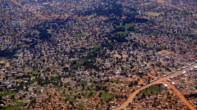 Expansive aerial view of the residential area of a Sudanese city