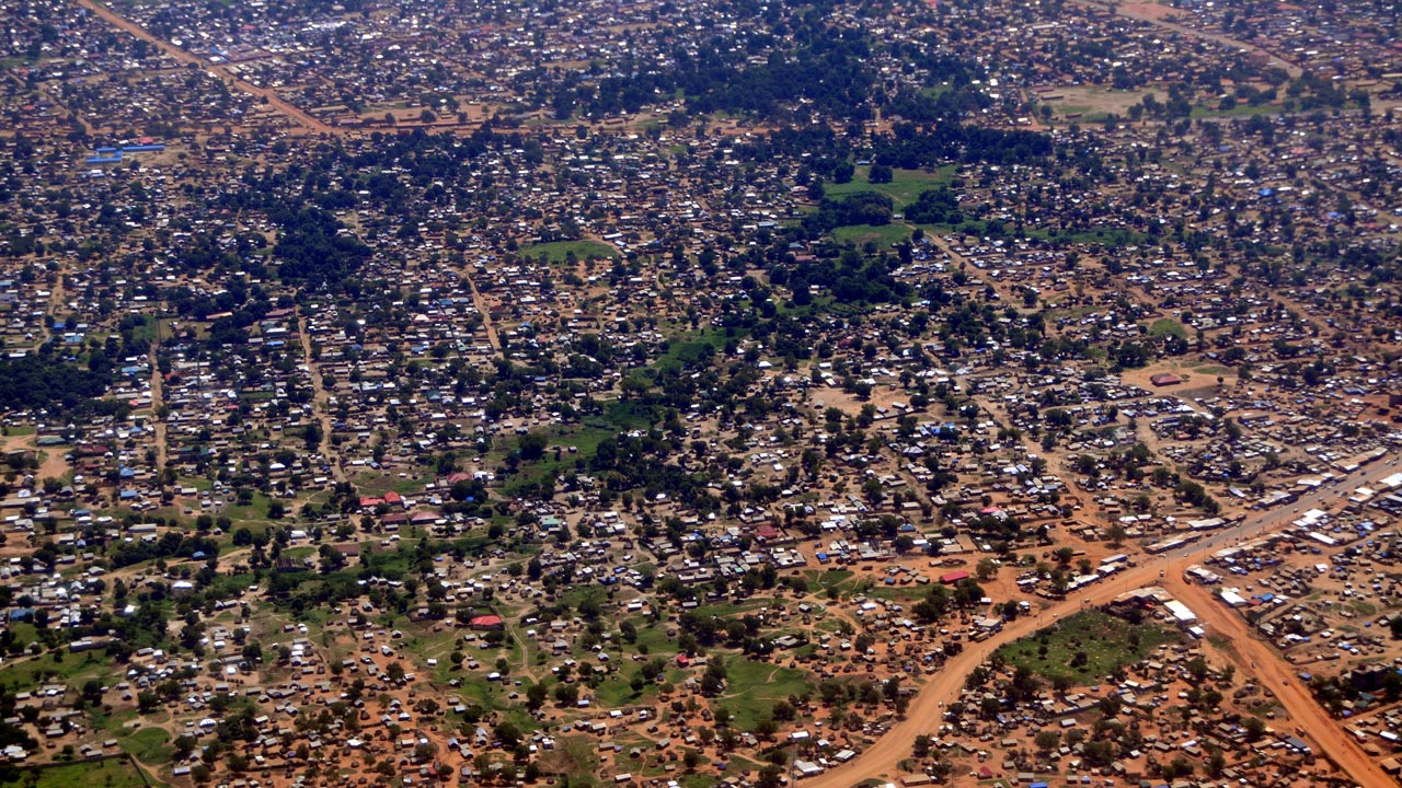 Expansive aerial view of the residential area of a Sudanese city