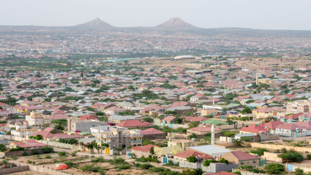 A panoramic view of Somaliland with distant mountains