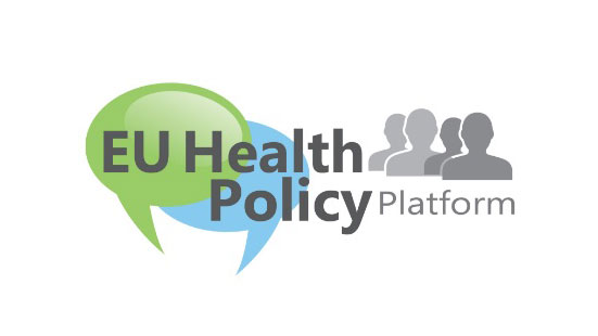 EU Health Policy Platform logo with blue and green speech bubbles