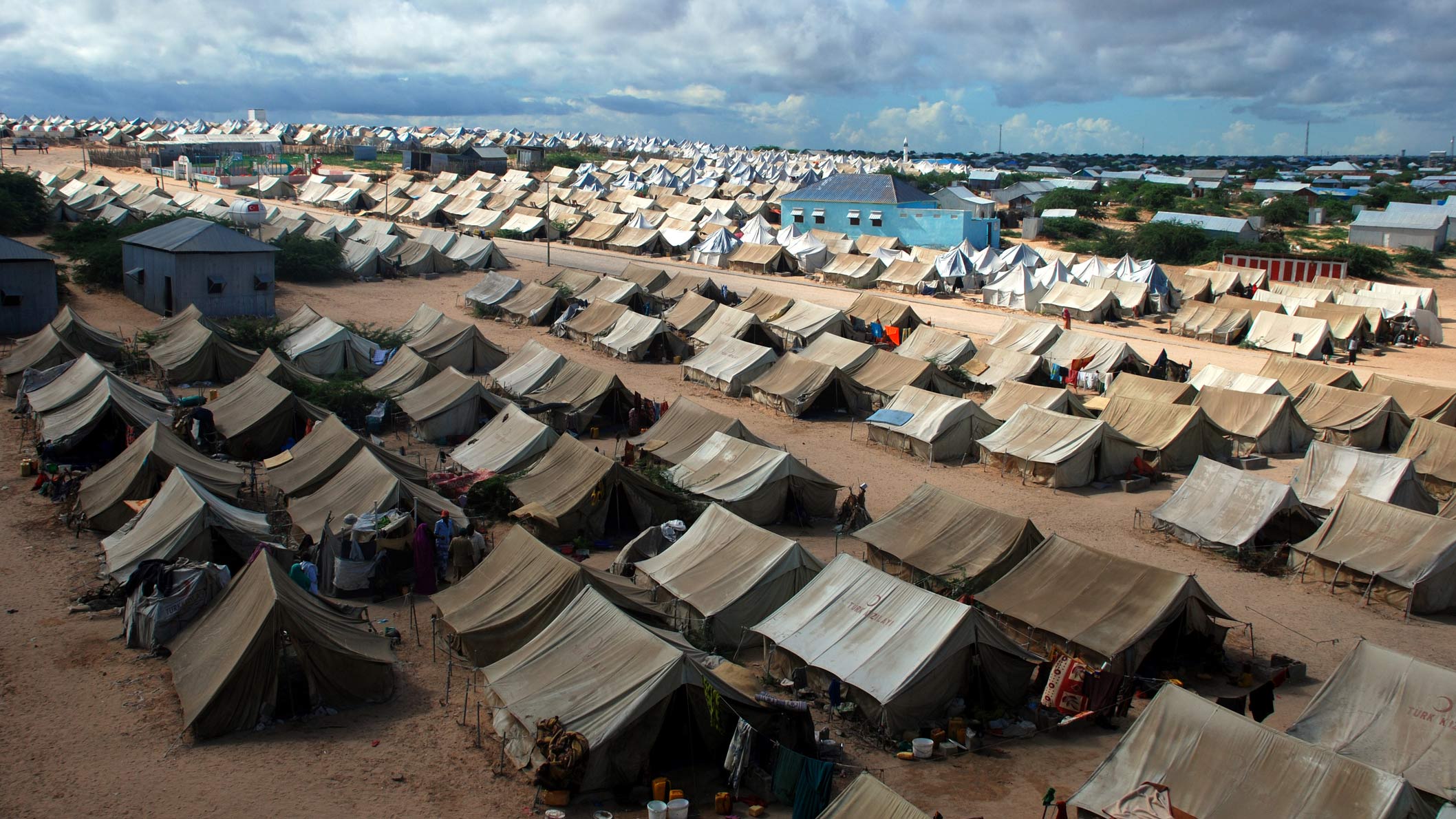 Refugee camp in Mogadishu, Somalia