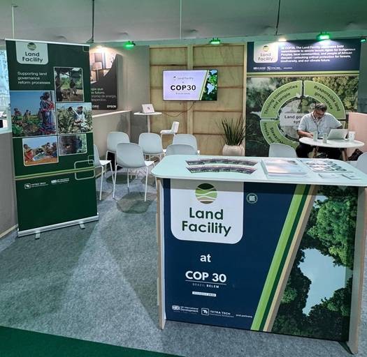 The Land Facility booth at COP30